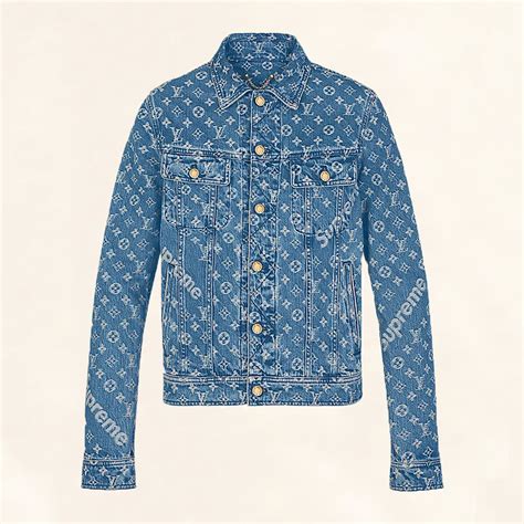 supreme lv jean jacket|supreme louis vuitton trucker jacket.